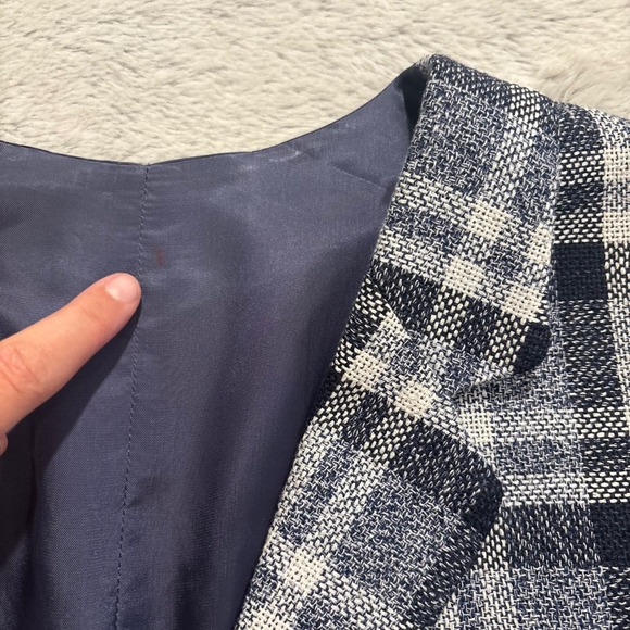 SUITSUPPLY Mens Plaid Silk Linen Cotton Vest‎ Waistcoat Blue White Size 38" - Picture 5 of 9